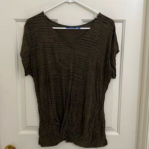 Apt. 9 Army Green Striped Shirt Size L